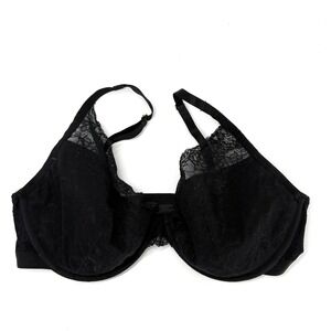 Soma Lightest Lift Lace Plunge Bra 38DD Black Underwire Convertible
